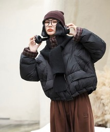 nonomi（ノノミ）の「チェック切り替え ショート丈 ダウンジャケット（ダウンジャケット/コート）」