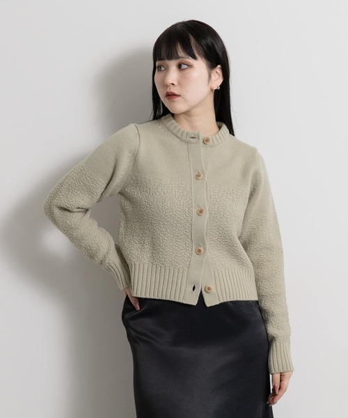 SEAGREEN(シーグリーン)の「SEAGREEN ROCKY MERINO KNIT CARDIGAN(カーディガン/ボレロ・レディース・ベージュ/ライトグレー・FREE)」の12枚目の写真