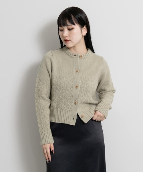 SEAGREEN(シーグリーン)の「SEAGREEN ROCKY MERINO KNIT CARDIGAN(カーディガン/ボレロ・レディース・ベージュ/ライトグレー・FREE)」の13枚目の写真