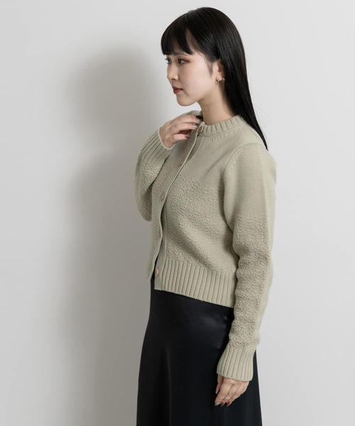 SEAGREEN(シーグリーン)の「SEAGREEN ROCKY MERINO KNIT CARDIGAN(カーディガン/ボレロ・レディース・ベージュ/ライトグレー・FREE)」の14枚目の写真