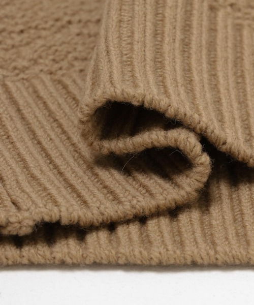 SEAGREEN(シーグリーン)の「SEAGREEN ROCKY MERINO KNIT CARDIGAN(カーディガン/ボレロ・レディース・ベージュ/ライトグレー・FREE)」の3枚目の写真