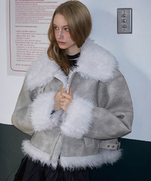 Mix Fur Leather Mustang [Beige]