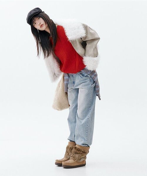 ROSEFRANTZ（ロゼフランツ）の「Mix Fur Leather Mustang [Beige]（ムートンコート・レディース・ベージュ・FREE）」の4枚目の写真