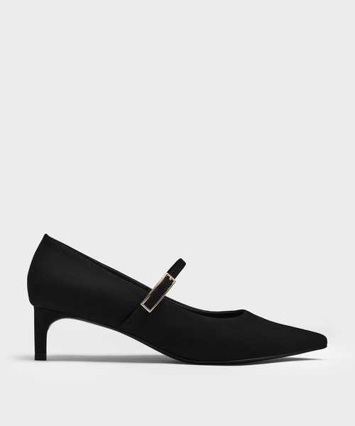 CHARLES & KEITH(チャールズ & キース)の「Luciana ルシアナ クロックエフェクト キトゥンヒール メリージェーンパンプス(パンプス・レディース・ブラック系その他2/ライトベージュ・22.5cm/23cm/23.5cm/24.5cm/25cm/25.5cm)」の2枚目の写真