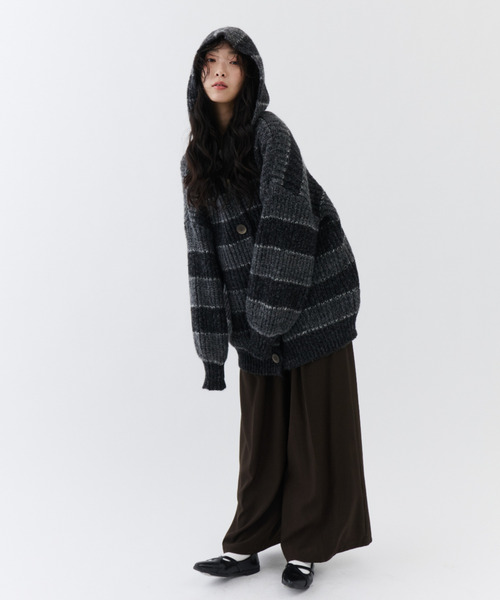 セール】Soft Border Knit Cardigan / ソフトボーダーニット