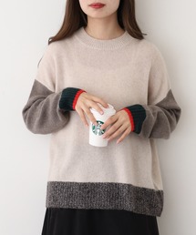 EGLANTINE（エグランティーヌ）の「EGLANTINE ヤク配色ニット（ニット/セーター）」