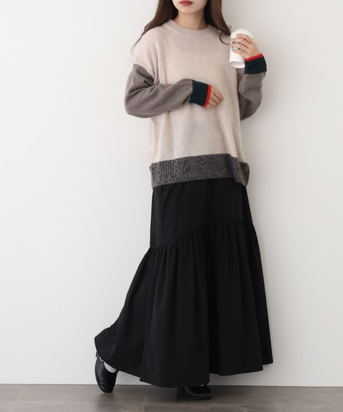 EGLANTINE（エグランティーヌ）の「EGLANTINE ヤク配色ニット（ニット/セーター・レディース・ベージュ/グレー/ダークブラウン/チャコールグレー・38）」の20枚目の写真