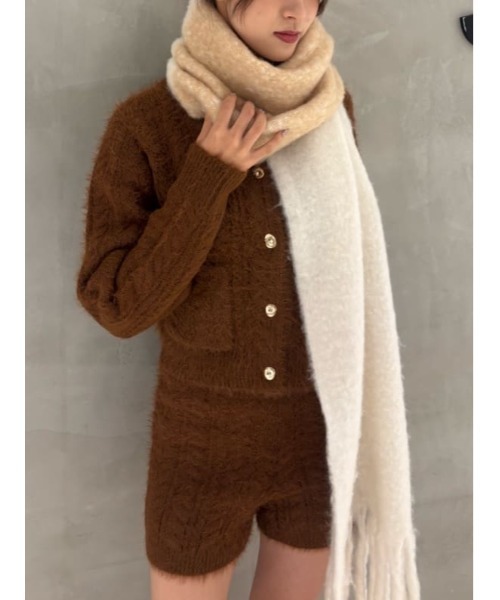 SLY（スライ）の「2WAY BIG MUFFLER ツーウェイ ビッグ マフラー 秋服 冬服（マフラー・レディース・ベージュ・FREE）」の9枚目の写真