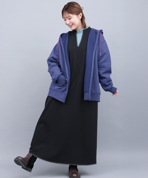 チチカカ（チチカカ）の「裏起毛チビカチナバスジップパーカー【ユニセックス】（パーカー・レディース・パープル/カラフル/ブラック・FREE）」の6枚目の写真