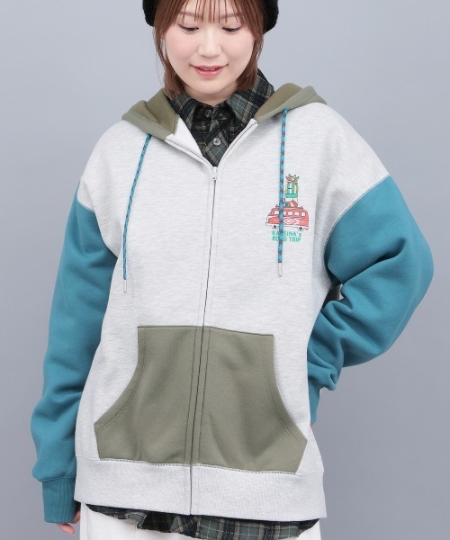 チチカカ（チチカカ）の「裏起毛チビカチナバスジップパーカー【ユニセックス】（パーカー・レディース・パープル/カラフル/ブラック・FREE）」の9枚目の写真