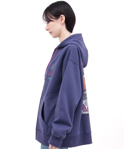 チチカカ（チチカカ）の「裏起毛チビカチナバスジップパーカー【ユニセックス】（パーカー・レディース・パープル/カラフル/ブラック・FREE）」の16枚目の写真