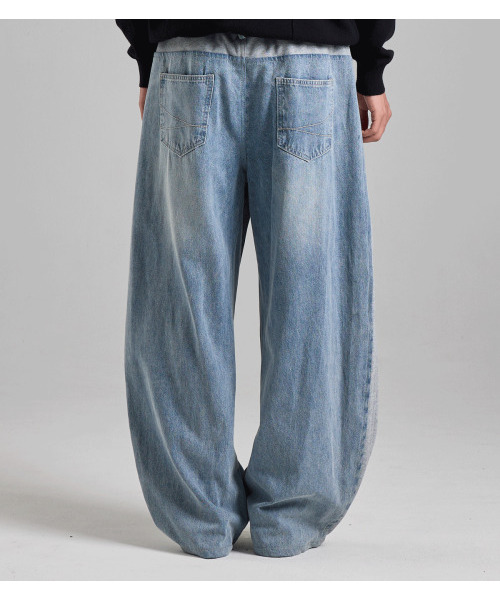 BUTTON SEOUL(ボタンソウル)の「デニムミックススウェットパンツ(ライトブルー)(その他パンツ・メンズ・その他・MEDIUM/LARGE/X-LARGE)」の5枚目の写真