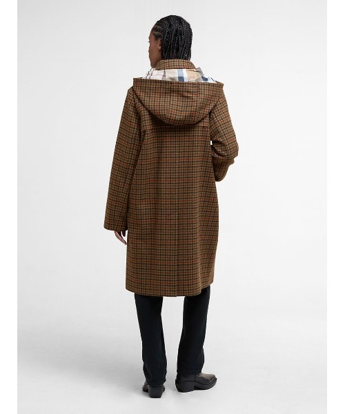 Barbour(バブアー)の「Melody ウール チェック ダッフルコート(レディース)(ダッフルコート・レディース・ブラウン・8/10)」の3枚目の写真