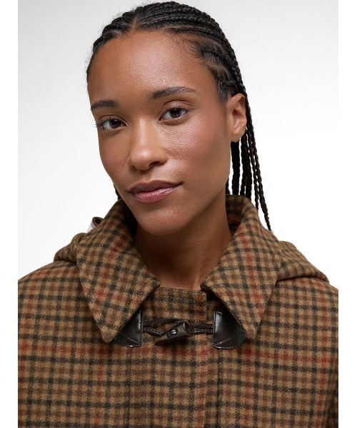 Barbour(バブアー)の「Melody ウール チェック ダッフルコート(レディース)(ダッフルコート・レディース・ブラウン・8/10)」の4枚目の写真