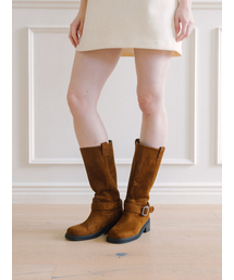 LAMINEZ（ラミネズ）の「ベルベットミドルブーツ - ブラウン（ブーツ）」