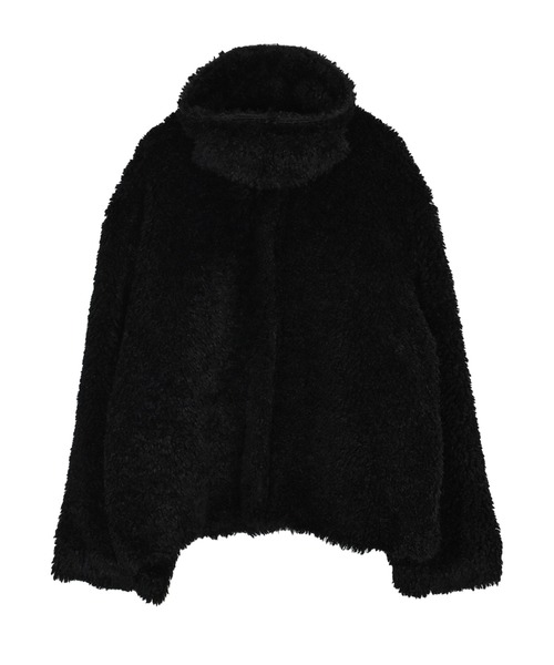 Reurie'（レウリィ）の「オリジナルダブルジップファーコート / ショート丈 カジュアル シンプル 冬 アウター プードル調 ステンカラー スタンドカラー（ステンカラーコート・レディース・ブラック/グレイッシュベージュ/ベージュ・FREE）」の11枚目の写真