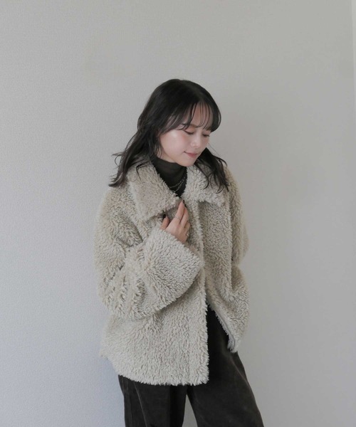 Reurie' ダブルジップショートウールコート ブラック Reurie'（レウリィ） コート アウター レディース : ZOZOTOWN Yahoo!店