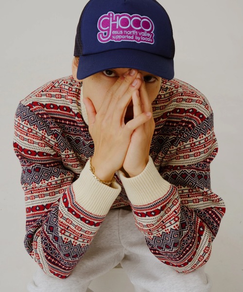 Chocolate Jesus (チョコレートジーザス )の「HEART CREW KNIT(ニット/セーター・メンズ・オフホワイト/ネイビー・SMALL/MEDIUM/LARGE/X-LARGE)」の5枚目の写真