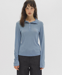 Port henry neck tee (blue)