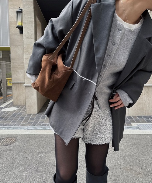 nananamoe(ナナナモエ)の「round silhouette whole garment knit(ニット/セーター・レディース・グレー/アイボリー/レッド・FREE)」の20枚目の写真