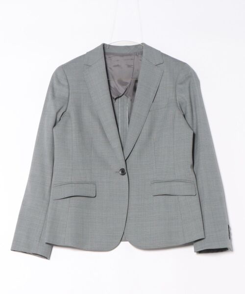 NEWYORKER（ニューヨーカー）の「グレンチェック ノッチドラペル1釦ジャケット（テーラードジャケット・レディース・グレー系その他/ネイビー・9号/11号）」の2枚目の写真