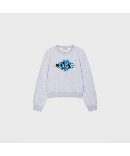 MUCHSEE(マチシー)の「Boucle Embroidery Sweatshirt(スウェット・レディース・ライトグレー・OS)」の1枚目の写真