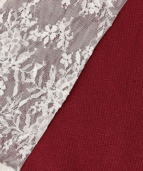 MAJESTIC LEGON（マジェスティックレゴン）の「レースドッキングVネックニット（ニット/セーター・レディース・ボルドー/ブラック/アイボリー・MEDIUM）」の20枚目の写真