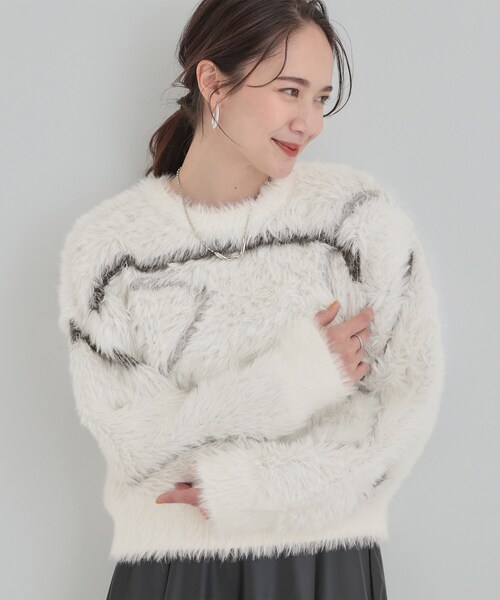 メゾンドドルチェホワイトファー風長袖ニットセーター メゾンドドルチェホワイトファー風長袖ニットセーター - メルカリ