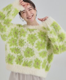 【選べる4柄】ふわふわ ロングフェザーニット