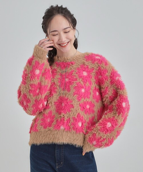 セール】【選べる4柄】ふわふわ ロングフェザーニット（ニット