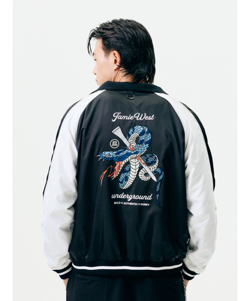 セール】リバーシブルハイネックスーベニアジャケット（ブラック