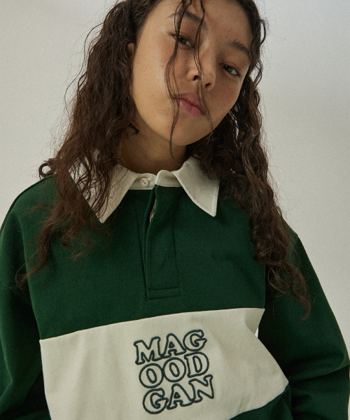 MAGOODGAN(メックウッドガン)の「ラグビー3560 ロゴ刺繍 グリーンカラーTシャツ(スウェット・レディース・その他・SMALL/MEDIUM/LARGE)」の7枚目の写真