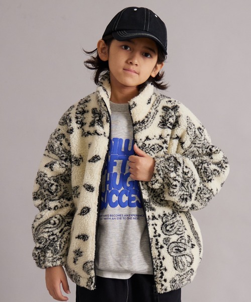 PAIRMANON STREET（ペアマノンストリート）の「ジャガードボアジャケット 総柄 【PAIRMANON STREET】（ブルゾン・キッズ・ブラック系その他/アイボリー/ブラック/ブラウン・100/110/120/130/140/150/160/90）」の2枚目の写真