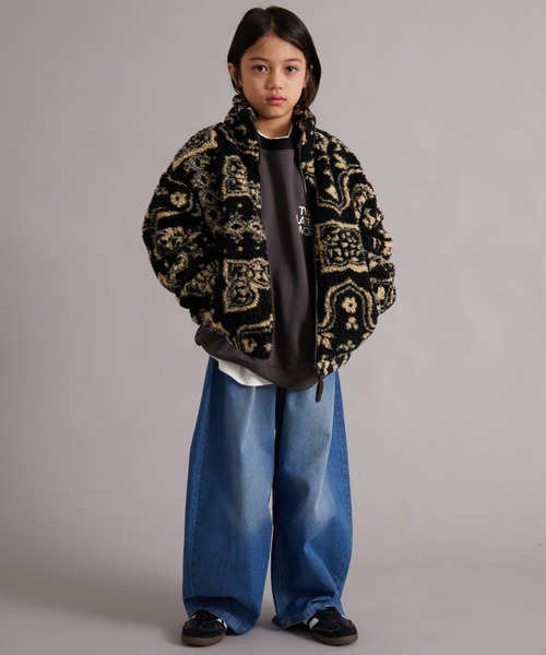 PAIRMANON STREET（ペアマノンストリート）の「ジャガードボアジャケット 総柄 【PAIRMANON STREET】（ブルゾン・キッズ・ブラック系その他/アイボリー/ブラック/ブラウン・100/110/120/130/140/150/160/90）」の15枚目の写真