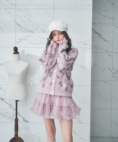 Lovilyn（ラヴィリン）の「ヒョウ柄モヘヤ調カーディガン（カーディガン/ボレロ・レディース・アイボリー/ピンク・FREE）」の12枚目の写真