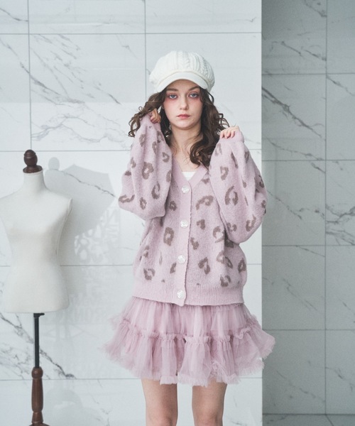 Lovilyn（ラヴィリン）の「ヒョウ柄モヘヤ調カーディガン（カーディガン/ボレロ・レディース・アイボリー/ピンク・FREE）」の14枚目の写真