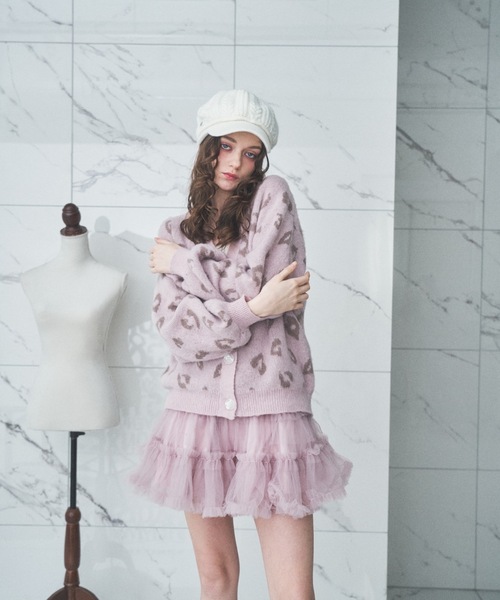 Lovilyn（ラヴィリン）の「ヒョウ柄モヘヤ調カーディガン（カーディガン/ボレロ・レディース・アイボリー/ピンク・FREE）」の15枚目の写真