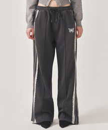 BUTTERFLY LACE SWEAT PANTS_CHARCOAL