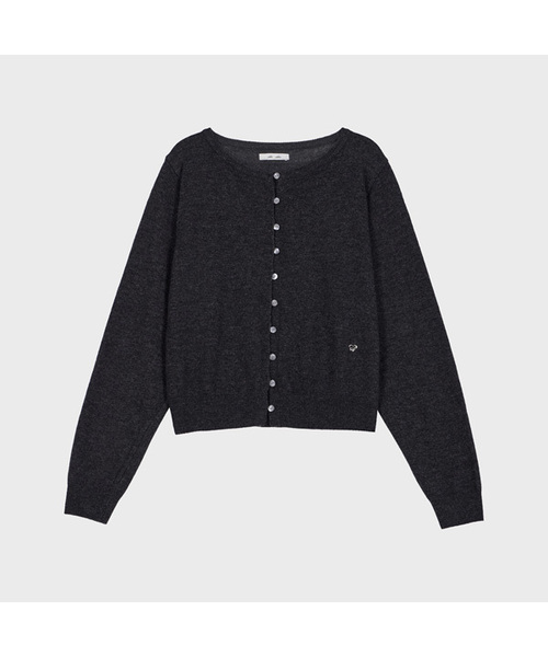 ALKI ALKA(アルキアルカ)の「Basic Round Cardigan (Charcoal)(カーディガン/ボレロ・レディース・チャコール・FREE)」の1枚目の写真