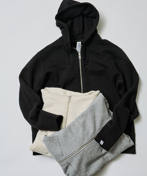 LOOPWHEELER(ループウィラー)の「【別注】LOOPWHEELER / Sweat Zip Hoody(パーカー・メンズ・ライトグレー/ブラック/ネイビー/ナチュラル・SMALL/MEDIUM/LARGE/X-LARGE)」の7枚目の写真