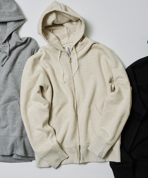 LOOPWHEELER(ループウィラー)の「【別注】LOOPWHEELER / Sweat Zip Hoody(パーカー・メンズ・ライトグレー/ブラック/ネイビー/ナチュラル・SMALL/MEDIUM/LARGE/X-LARGE)」の3枚目の写真