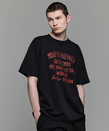 HEDER HELEN（ヘダーヘレン）の「Difference damage half-T black（Tシャツ/カットソー）」