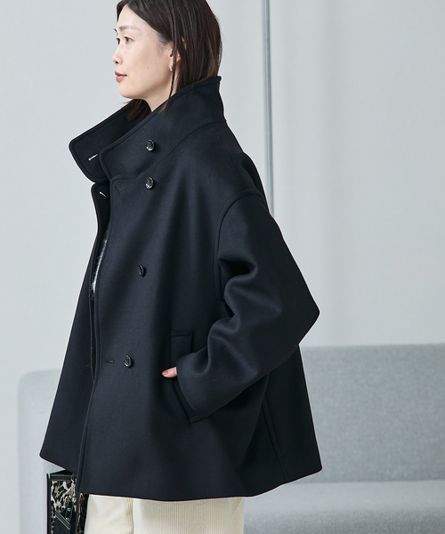 journal standard L'essage（ジャーナルスタンダードレサージュ）の「《追加3》MANTECO/TWEEDスタンドショートコート（その他アウター・レディース・ブラック/カーキ・38/36）」の7枚目の写真