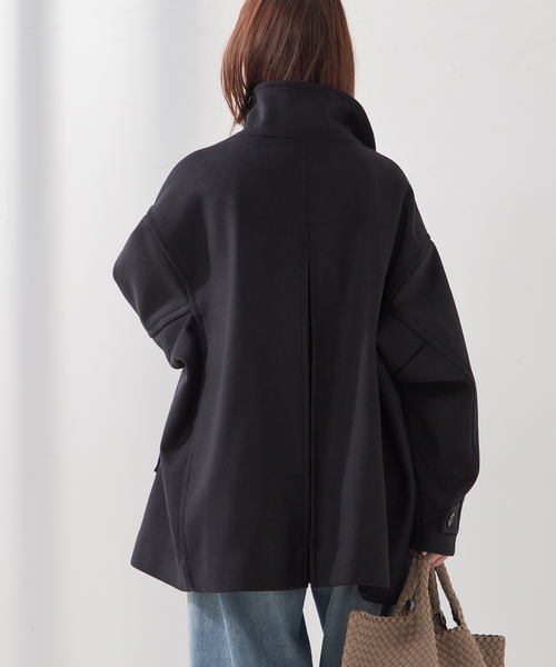 journal standard L'essage（ジャーナルスタンダードレサージュ）の「《追加3》MANTECO/TWEEDスタンドショートコート（その他アウター・レディース・ブラック/カーキ・38/36）」の18枚目の写真