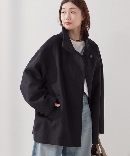 journal standard L'essage（ジャーナルスタンダードレサージュ）の「《追加3》MANTECO/TWEEDスタンドショートコート（その他アウター・レディース・ブラック/カーキ・38/36）」の19枚目の写真