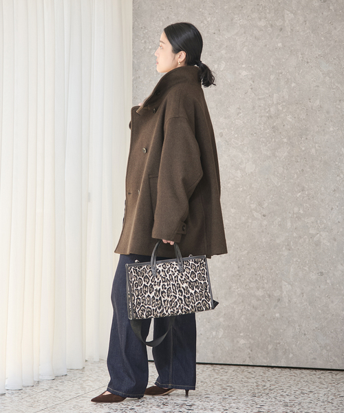 journal standard L'essage（ジャーナルスタンダードレサージュ）の「《追加3》MANTECO/TWEEDスタンドショートコート（その他アウター・レディース・ブラック/カーキ・38/36）」の22枚目の写真