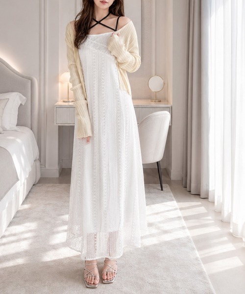 mily bilet(ミウィビレット)の「【mily bilet】上品に映える。モードに纏うレース切り替えチョーカー風リボン付きワンピース(ワンピース・レディース・ブラック×グレー/ホワイト×ブラック・LARGE/MEDIUM/SMALL/X-LARGE)」の18枚目の写真