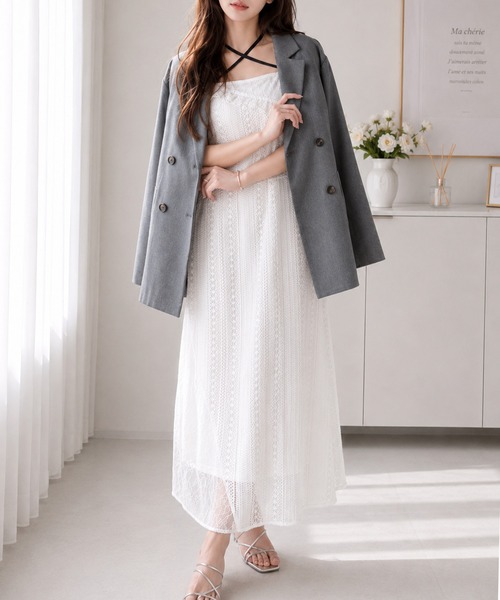 mily bilet(ミウィビレット)の「【mily bilet】上品に映える。モードに纏うレース切り替えチョーカー風リボン付きワンピース(ワンピース・レディース・ブラック×グレー/ホワイト×ブラック・LARGE/MEDIUM/SMALL/X-LARGE)」の17枚目の写真