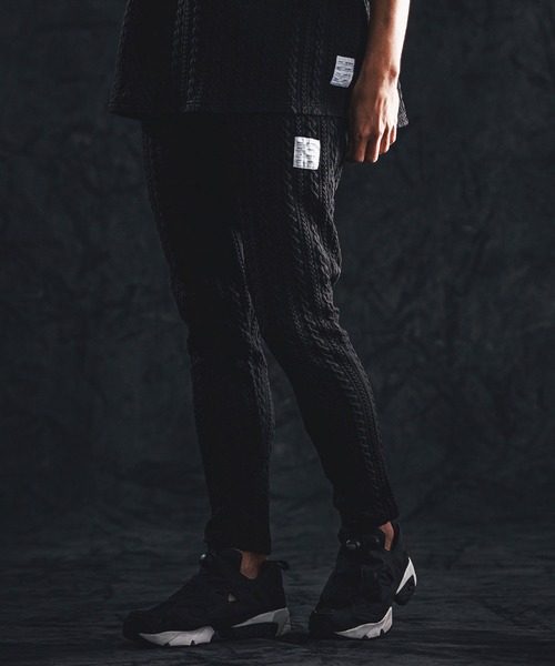 wjk reluxe（ダブルジェーケーリラックス）の「mp14490-cable knit jacquard pants イージーパンツ(WR26S-12)（その他パンツ・メンズ・トップグレー/ブラック/ホワイト・L/M/S）」の2枚目の写真