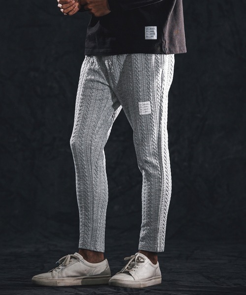 wjk reluxe（ダブルジェーケーリラックス）の「mp14490-cable knit jacquard pants イージーパンツ(WR26S-12)（その他パンツ・メンズ・トップグレー/ブラック/ホワイト・L/M/S）」の3枚目の写真